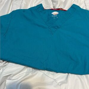 Dickies Turquoise V-Neck Scrub Top